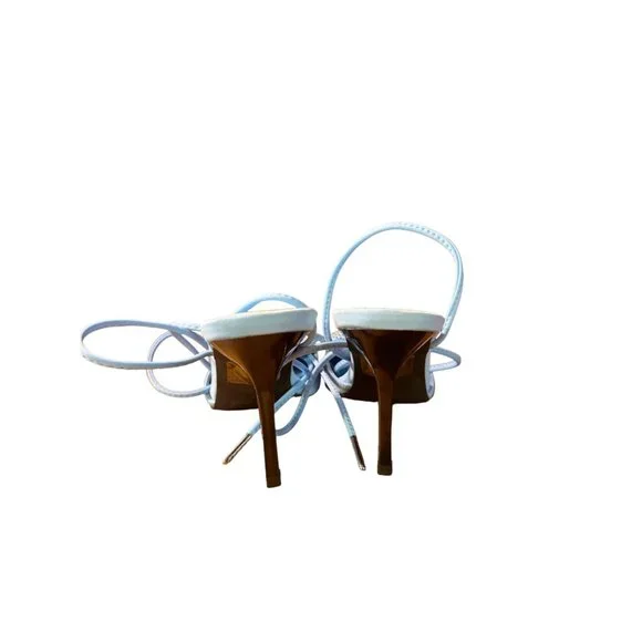 Nasty Girl Blue Gladiator Heels Women Size 5 - Picture 6 of 13